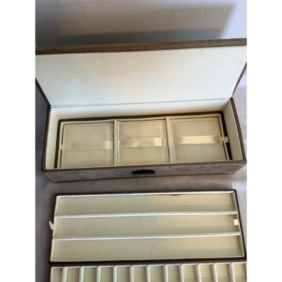 PANDORA Jewelry Box Womens Charm Organizer Suede Brown BOX ONLY - Picture 4 of 9